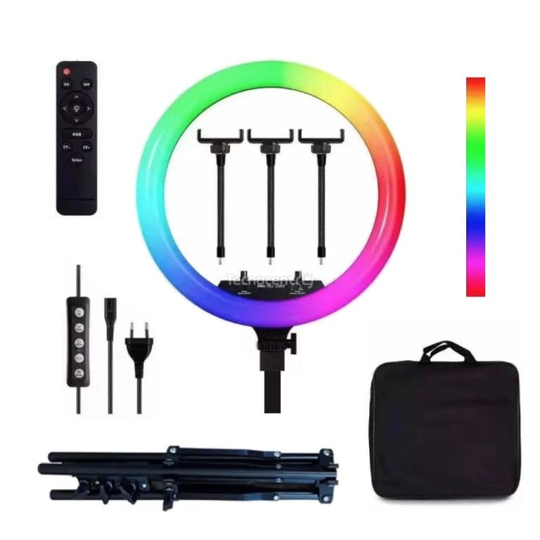 Asta Luminosa LED RGB LUXCEO P400 Con Treppiede, 2500K-6500K, CRI95+, Batteria 2500mAh E Telecomando