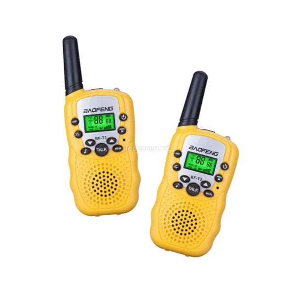 Mini Radios Niños Walkie Talkie Baofeng BF T3 Amarillo 3km 22 Canales Boquitoquis Comunicadores