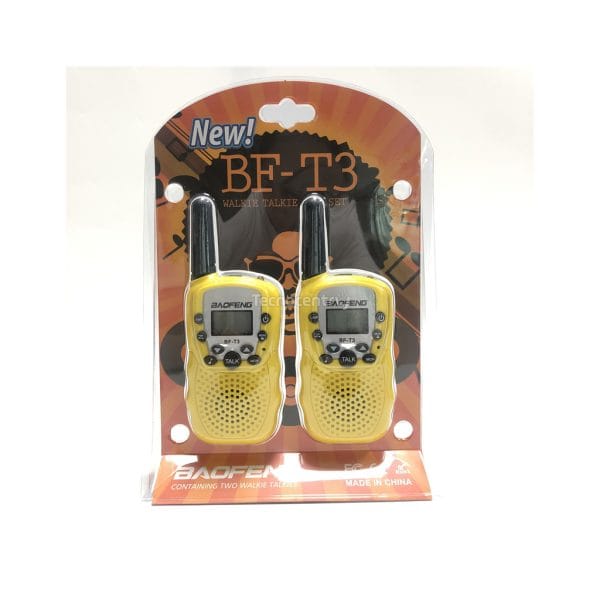Mini Radios Niños Walkie Talkie Baofeng BF T3 Amarillo 3km 22 Canales Boquitoquis Comunicadores - Image 2