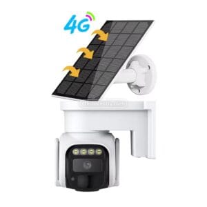 Camara inteligente de seguridad para exteriores, dispositivo de vigilancia CCTV con tarjeta SIM 4G de 5MP, protección Solar PTZ, IP, batería de energía, 365