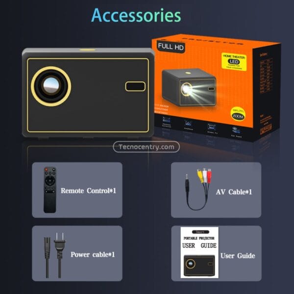 Video Beam Proyector LED Android Y7 con 5000 Lumens Negro Wifi Auto Enfoque - Image 5