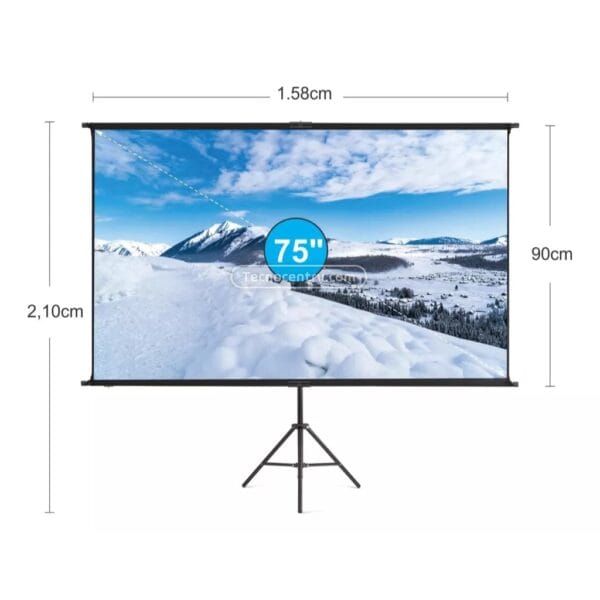 Telón para Proyector Video Beam de 75" con Tripode 2mts - Image 4