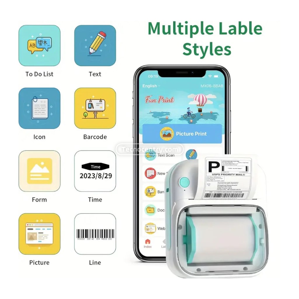 Mini Impresora Portatil B3+Papel Etiquetas Adhesivo - Image 5