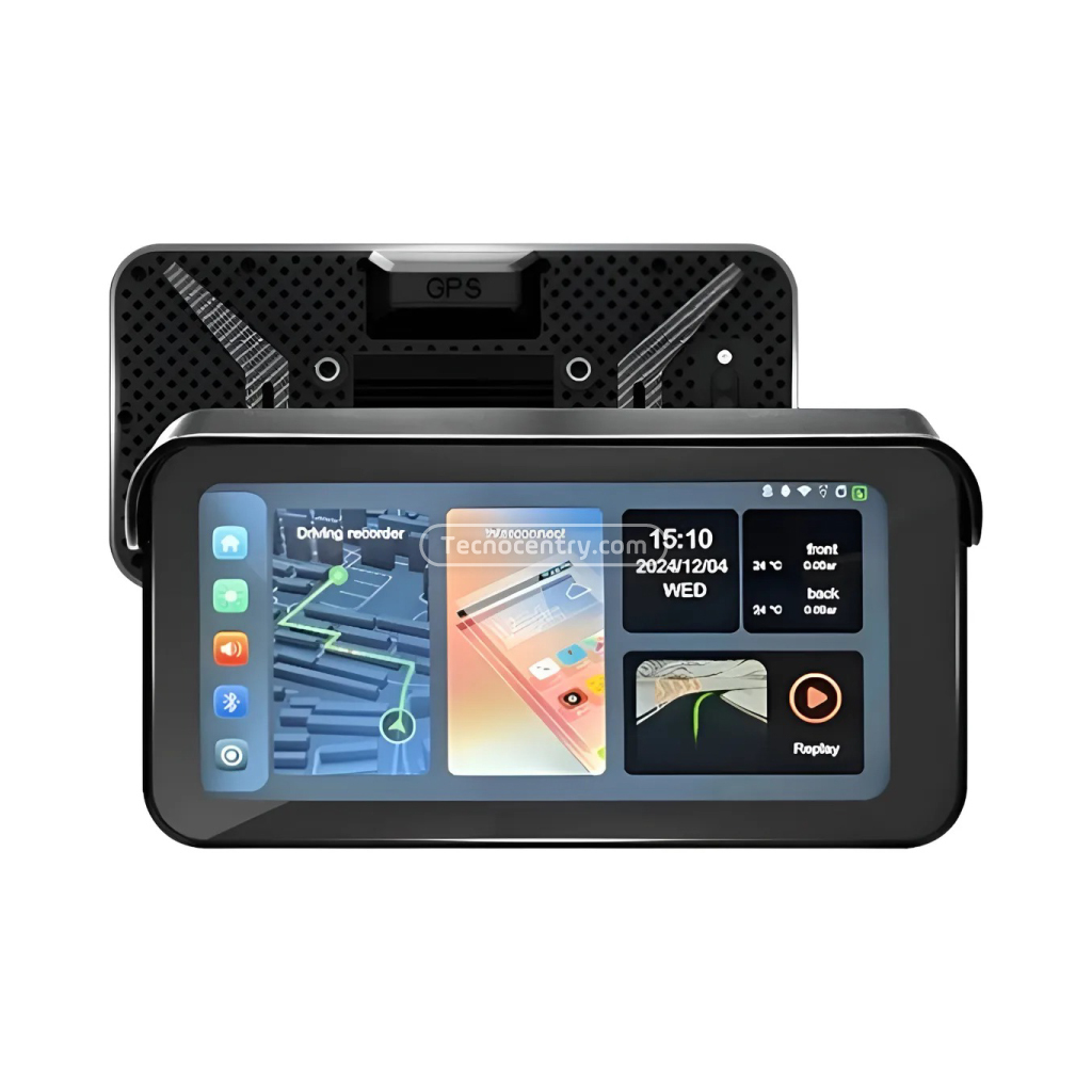 Pantalla CarPlay Android Auto Para Moto + Doble Cámara - Image 2