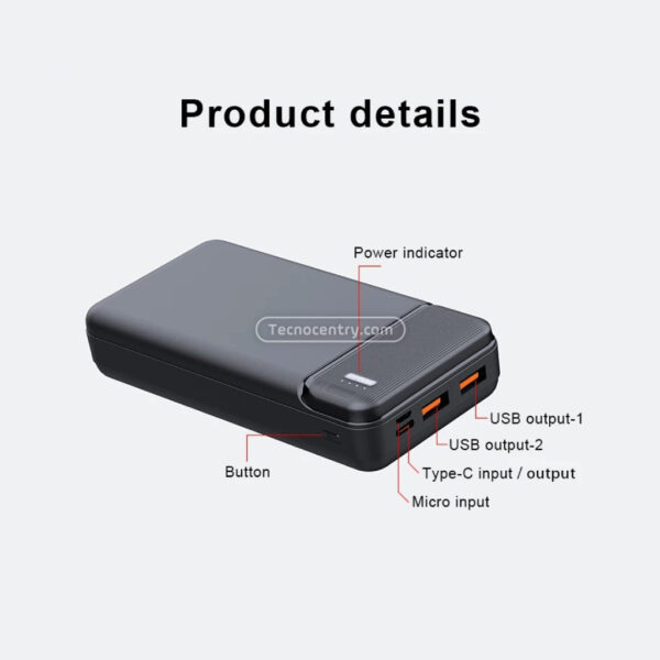 Power Bank CM-662  20.000mah Carga Rápida Linterna - Image 4