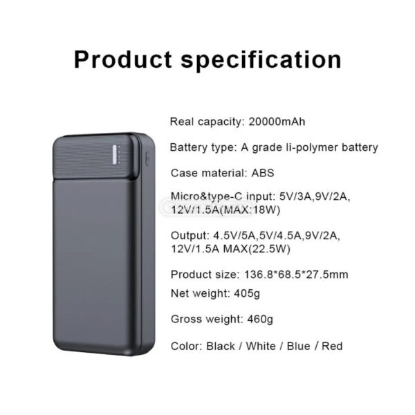 Power Bank CM-662  20.000mah Carga Rápida Linterna - Image 3