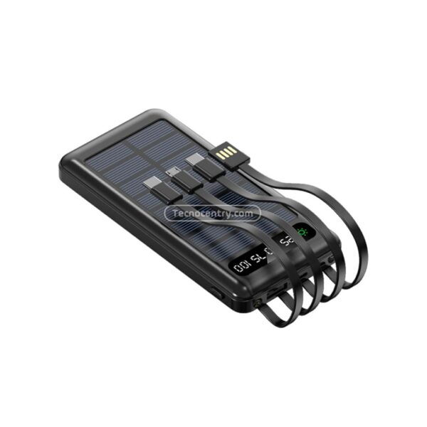 Power Bank CM-609 20.000 Mah Batería Portátil Solar Color Negro
