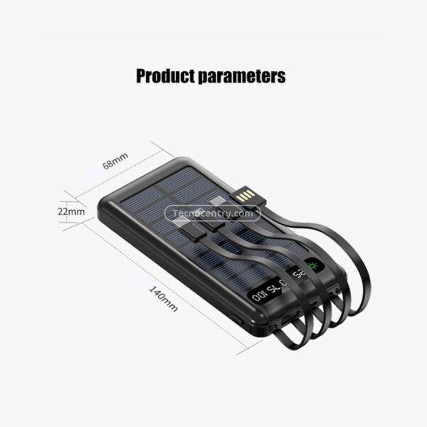 Power Bank CM-609 20.000 Mah Batería Portátil Solar Color Negro - Image 3