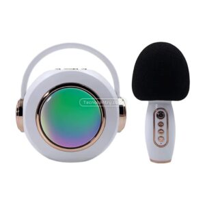 Kit Parlante Karaoke+Micrófono Bluetooth Para Niños LS-T6 Blanco