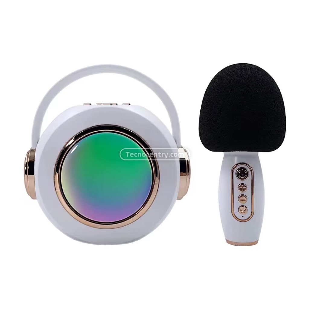 Kit Parlante Karaoke+Micrófono Bluetooth Para Niños LS-T6 Blanco