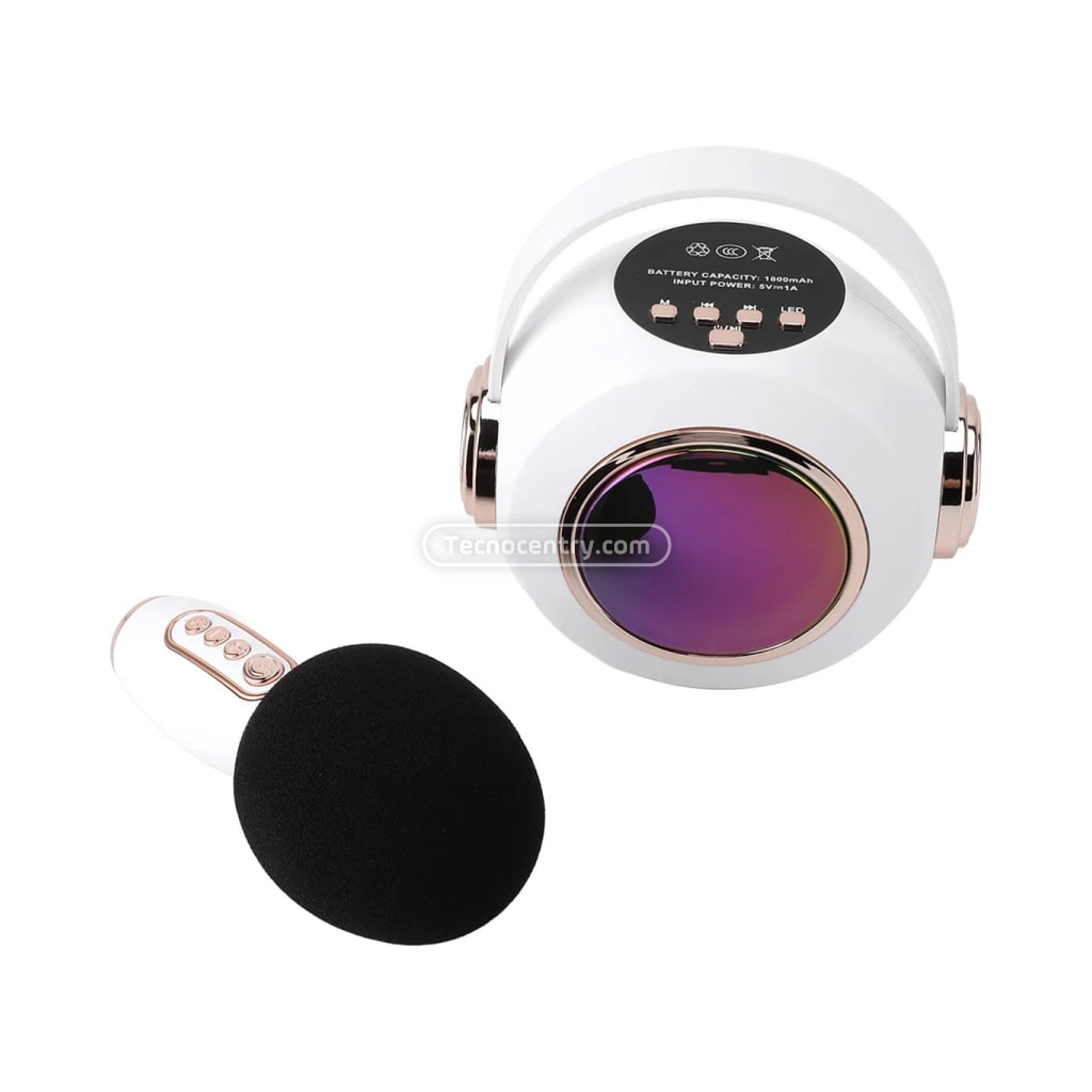 Kit Parlante Karaoke+Micrófono Bluetooth Para Niños LS-T6 Blanco - Image 3