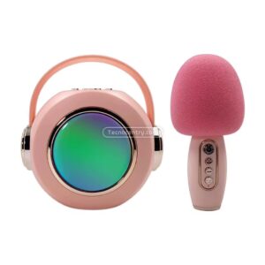 Kit Parlante Karaoke+Micrófono Bluetooth Para Niños LS-T6 Rosado