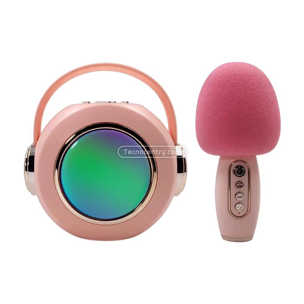 Kit Parlante Karaoke+Micrófono Bluetooth Para Niños LS-T6 Rosado