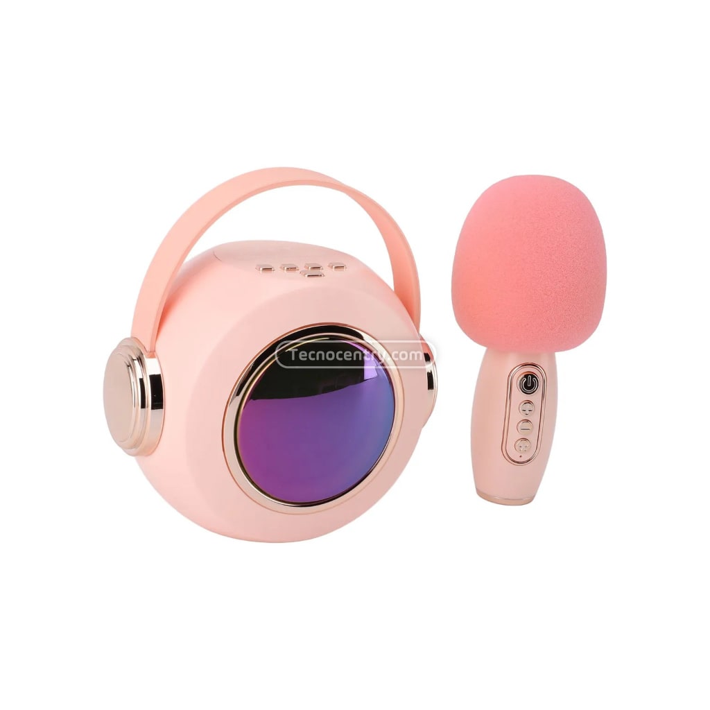 Kit Parlante Karaoke+Micrófono Bluetooth Para Niños LS-T6 Rosado - Image 2