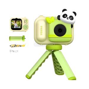 Cámara Digital Para Niños Full HD Con Tripode Verde Oso Panda