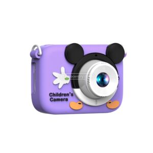 Cámara Digital Para Niños Dual Lente Selfie Video 1080p Mickey Morada