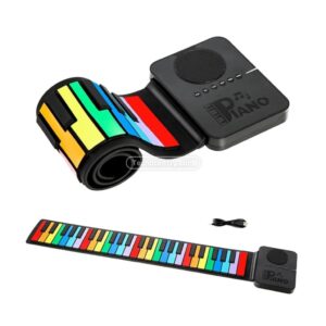 Piano Flexible Enrollable Portátil Altavoz Teclas Colores