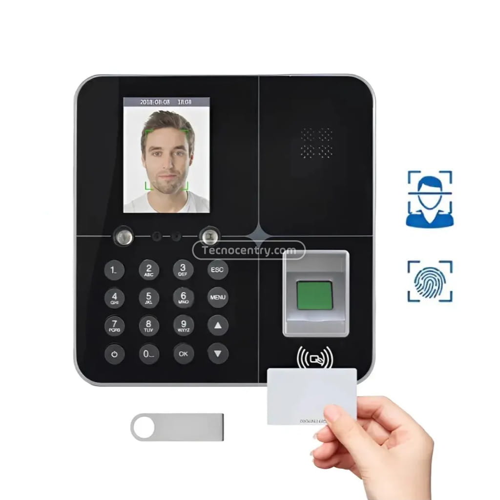 Control Asistencia Biométrica Reconocimiento Facial Huellas LCD 2.8"