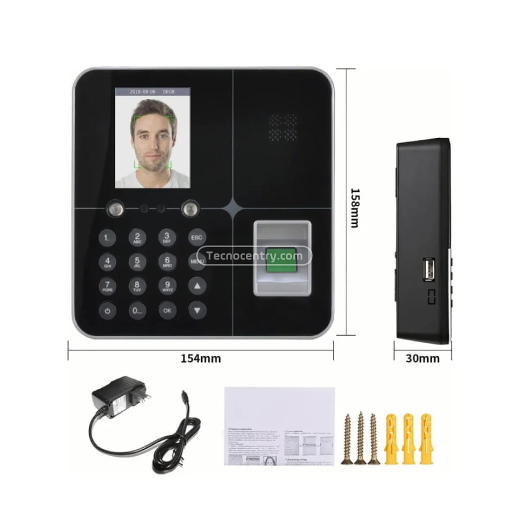 Control Asistencia Biométrica Reconocimiento Facial Huellas LCD 2.8" - Image 5