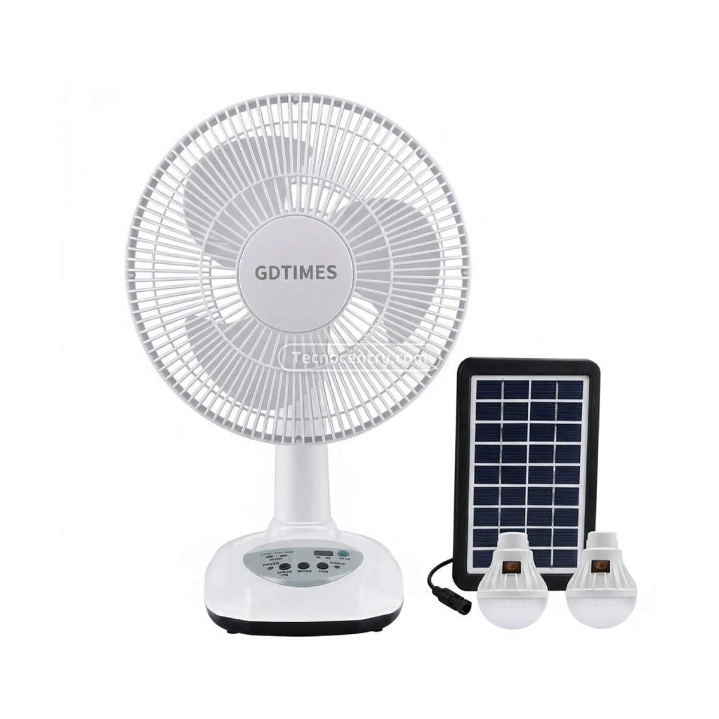 Ventilador Solar Recargable 12" GD-8019 - Image 2