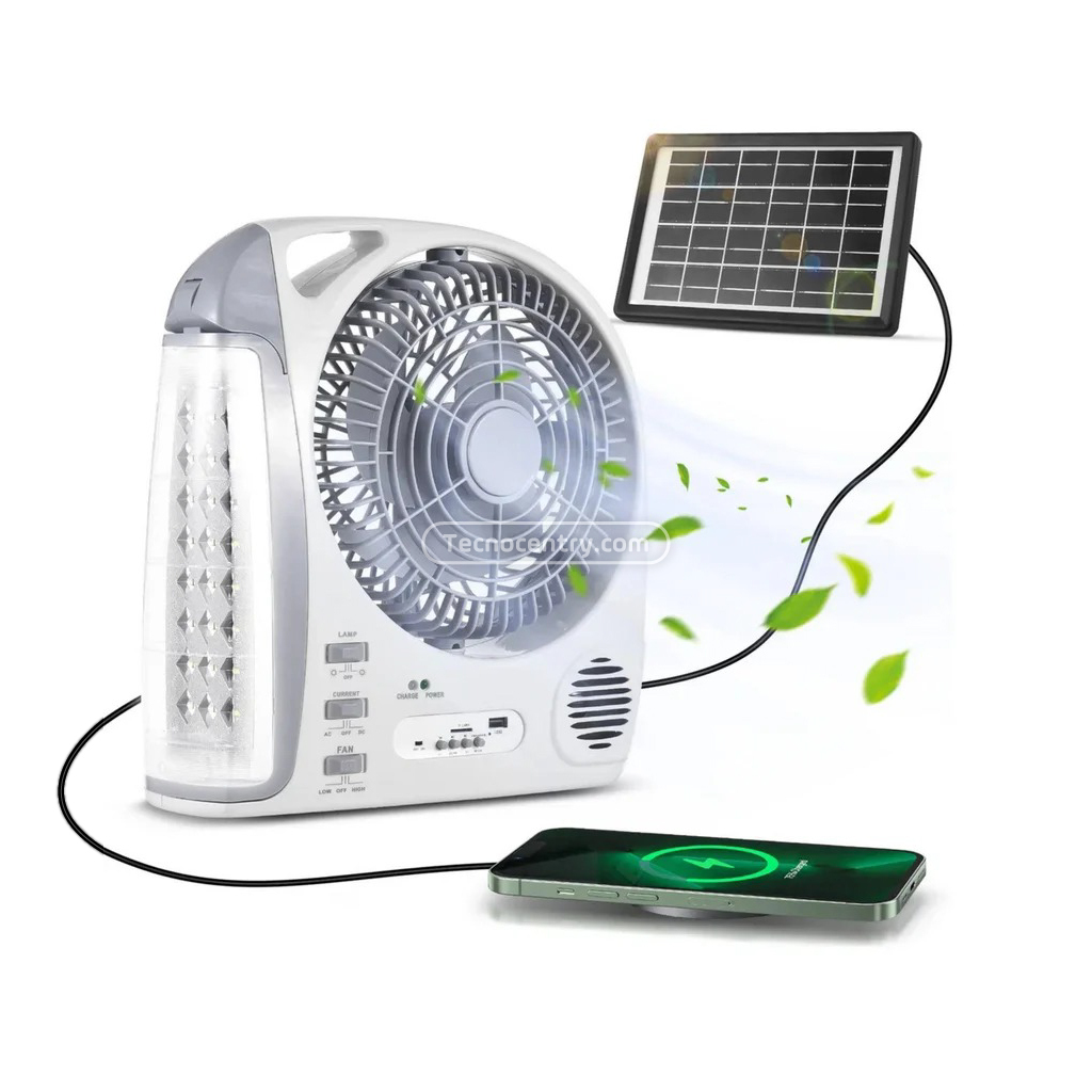 Ventilador Solar Recargable 8″ GD-8028