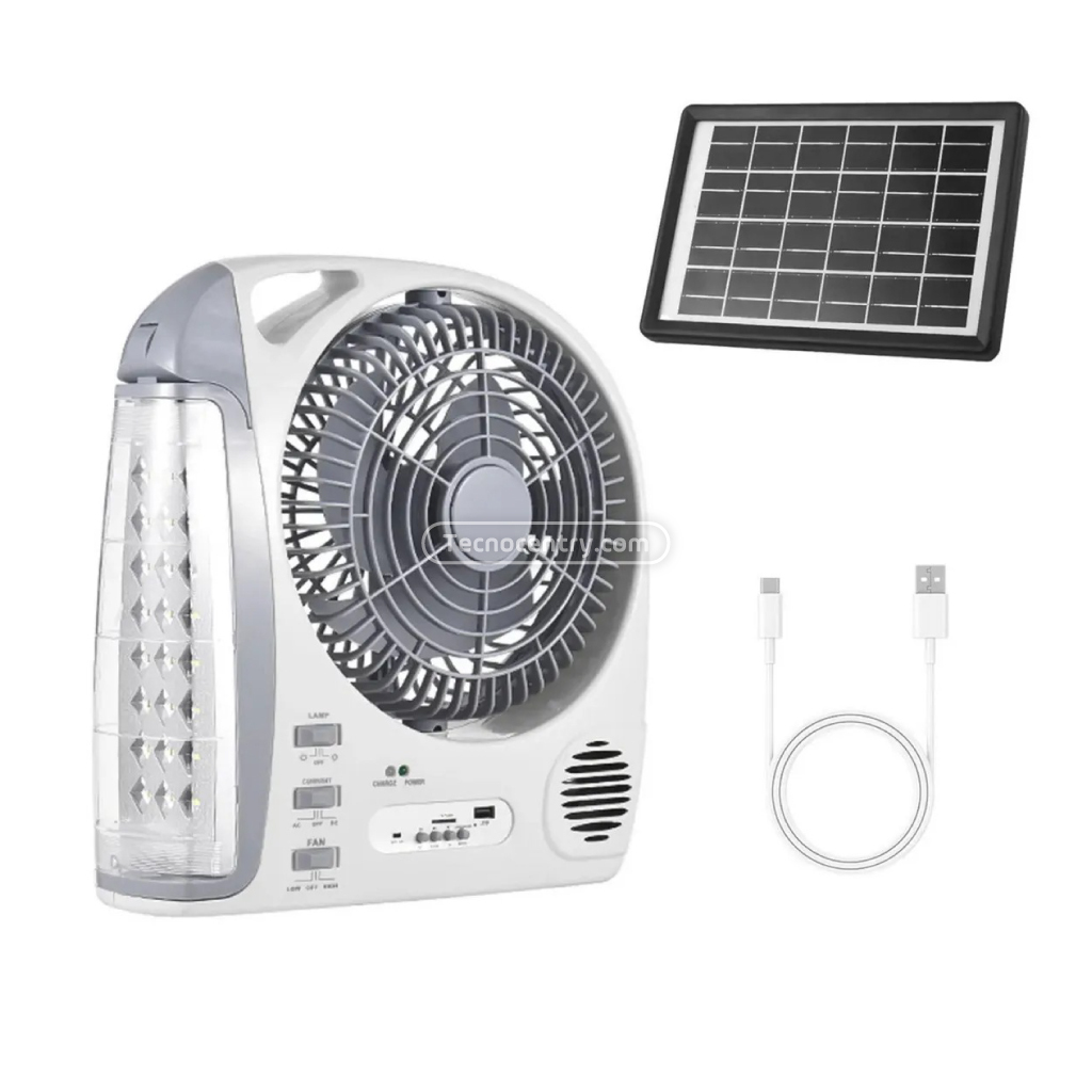 Ventilador Solar Recargable 8″ GD-8028 - Image 2