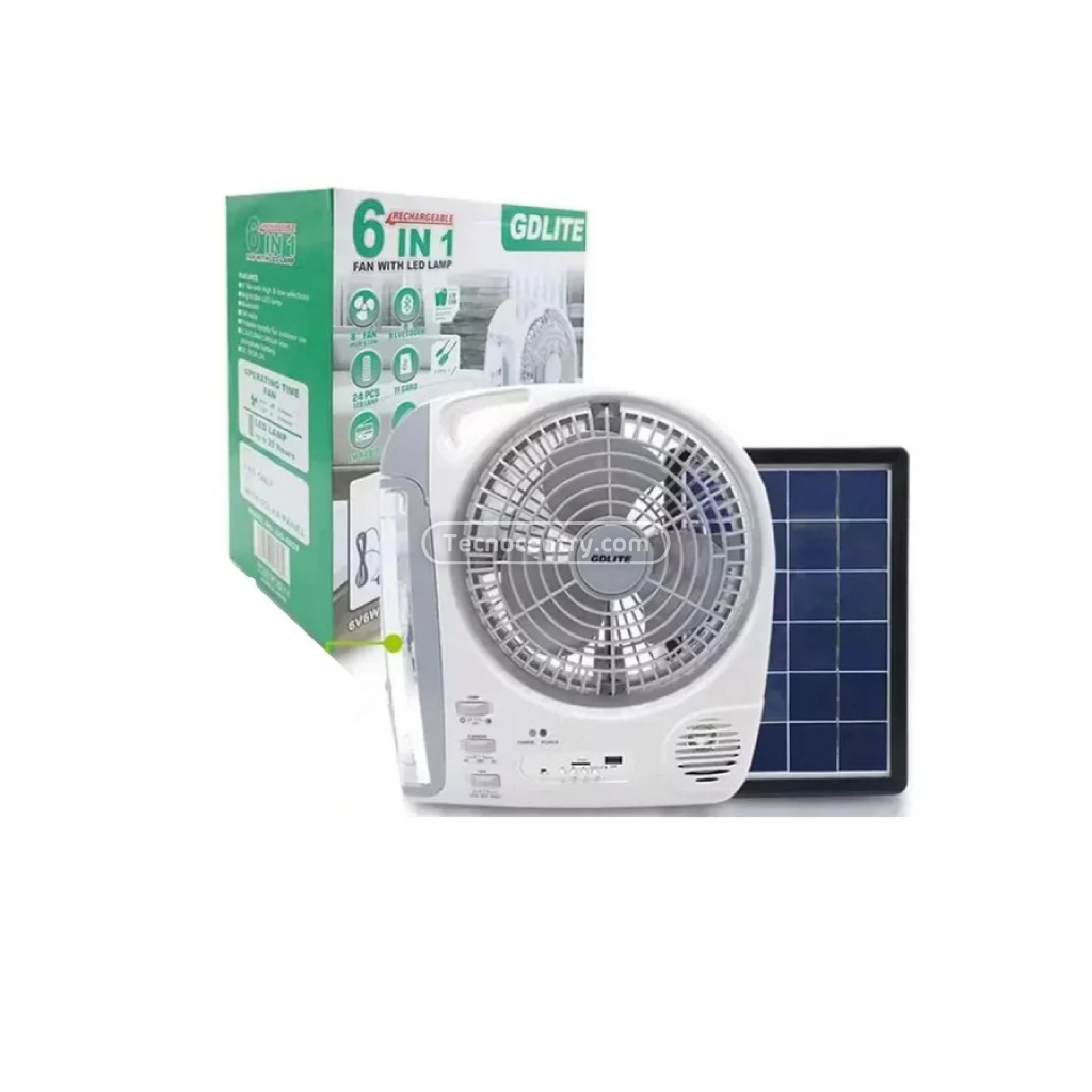 Ventilador Solar Recargable 8″ GD-8028 - Image 4